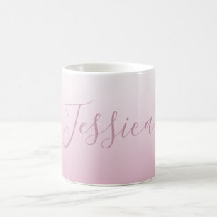 Mug Élégant script et rose modifiable (n'importe quell