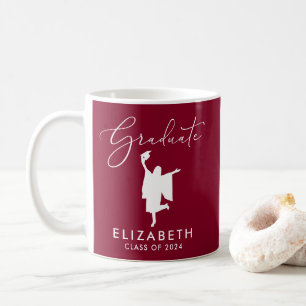 Mug Élégant Script Graduation Bourgogne