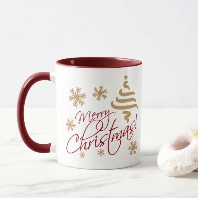 Mug Elégant Simple Joyeux Noël Wish Café (Avec donut)