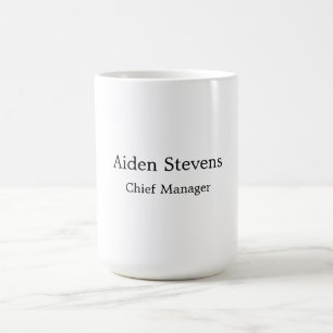 Mug Élégant Simple Noir & Blanc Minimaliste