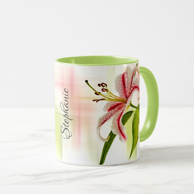 Mug Elégant Star Lily (Stargazer) Photographie florale (Devant droit)