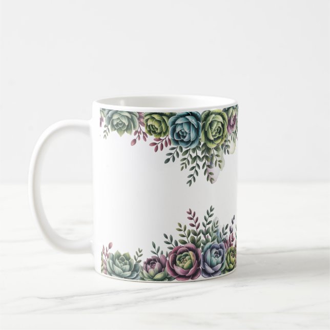 Mug Elegant Succulent Art (Gauche)