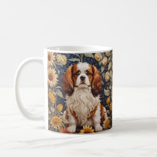 Mug Élégant tournesol Cavalier King Charles Spaniel (Gauche)