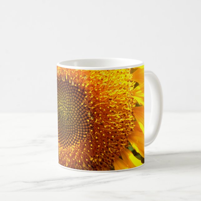 Mug Élégant tournesol jaune (Devant droit)