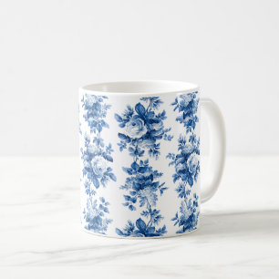 Mug Elegant Vintage China Blue Roses