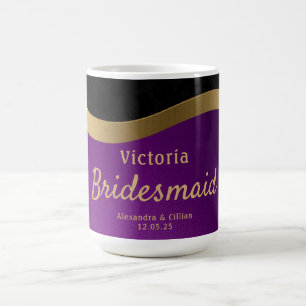 Mug Élégant violet et or monogramme