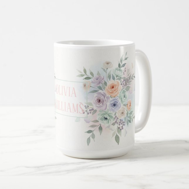 Mug Elegant Watercolor Floral  (Devant droit)