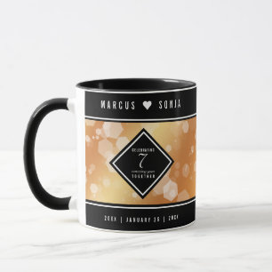 Mug Élégante 7ème anniversaire du Mariage de cuivre