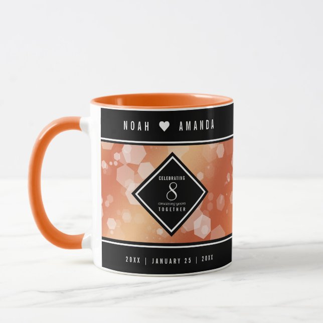 Mug Élégante 8ème anniversaire du Mariage de bronze (Gauche)
