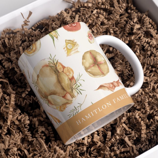 Mug Elégante aquarelle automne automne Turquie Thanksg (Créateur téléchargé)