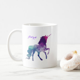 Mug Elégante aquarelle Bleu violet Unicorne moderne