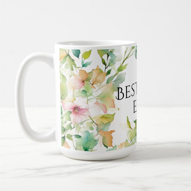 Mug Elégante aquarelle botanique fleurs sauvages Meill (Gauche)