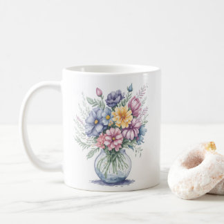 Mug Elégante aquarelle Bouquet Fleur sauvage Art