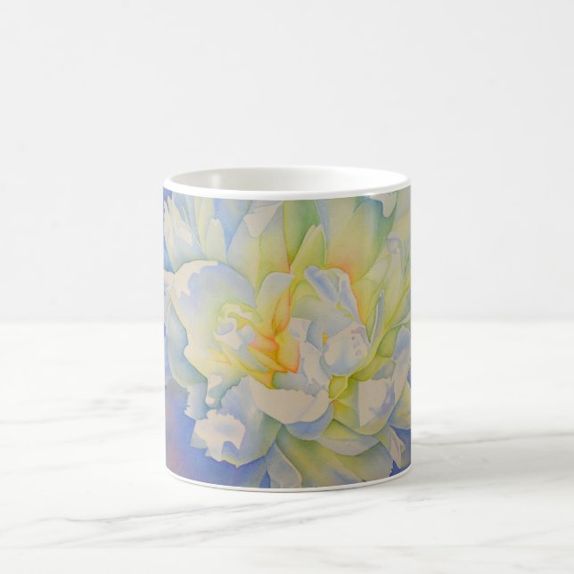 Mug Elégante aquarelle fleurie de pivoine blanche (Centre)