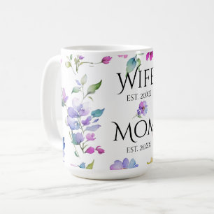 Mug Elégante aquarelle fleurie fleur sauvage maman épo