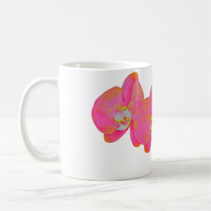 Mug Elégante aquarelle rose orchidées tropicale fleuri