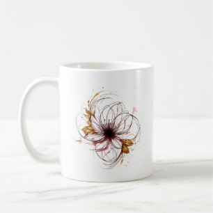 Mug Élégante art floral aquarelle