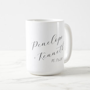 Mug Élégante calligraphie de script Mariage blanc pers