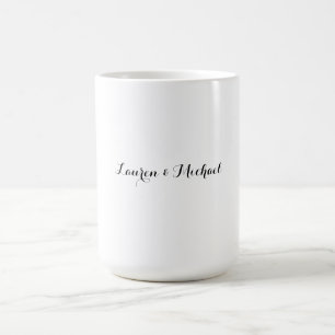 Mug Élégante calligraphie minimaliste mariage noir bla