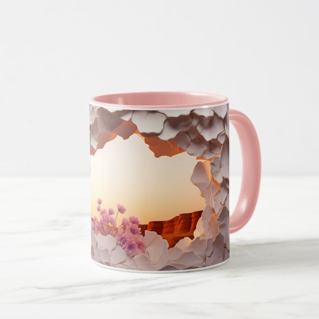 Mug Elégante conception Abstraite de rupture de mur av (Devant droit)