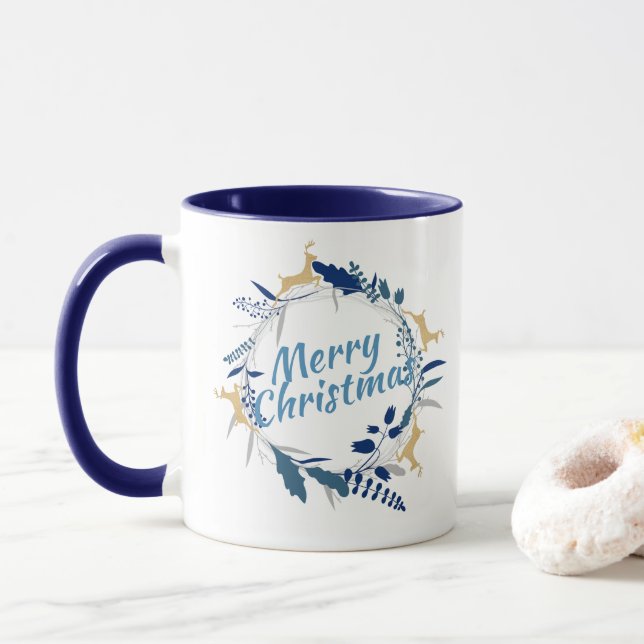 Mug Élégante couronne de rennes d'or fleurie couronne  (Avec donut)