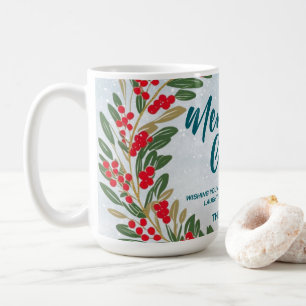Mug Élégante couronne rouge Holly Berries Gold merry X