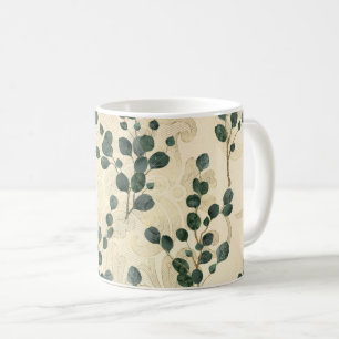 Mug Elégante Crème verte Whimsical Eucalyptus Vert