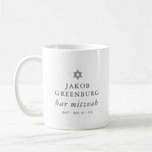 Mug Élégante étoile simple moderne de David Bar Mitzva