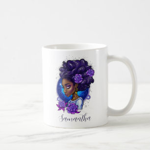 Mug Élégante femme Afro Rose violette