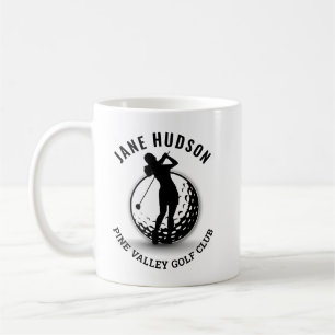 Mug Elégante femme Golfer Monogramme Design