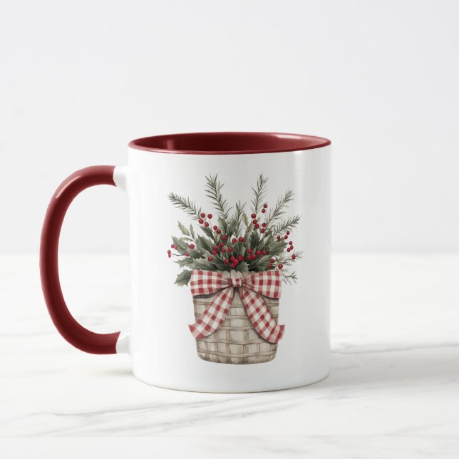 Mug Élégante ferme Pays Noël Personnalisé (Gauche)