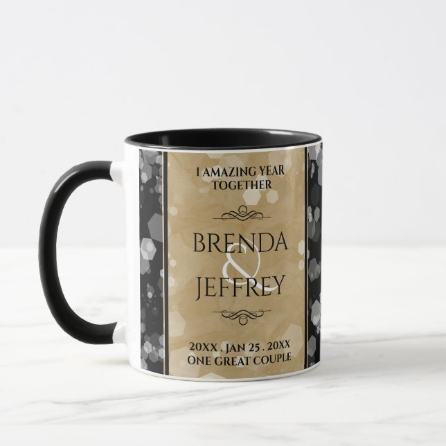 Mug Élégante fête du 1er anniversaire du Mariage de pa (Gauche)