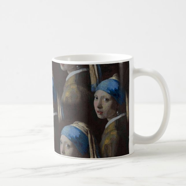 Mug Elégante, fille avec une perle à oreille Crochet o (Droite)