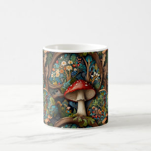 Mug Élégante forêt vintage de champignons bohème