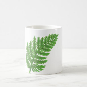 Mug Élégante fougères vertes feuilles de bois