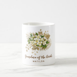 Mug Élégante grand-mère florale or moderne de la marié