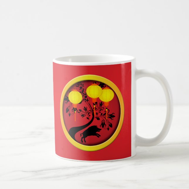 Mug Élégante Lanternes de porc du Nouvel An chinois (Droite)