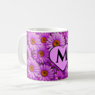 Mug Élégante marguerite florale magenta rose foncé