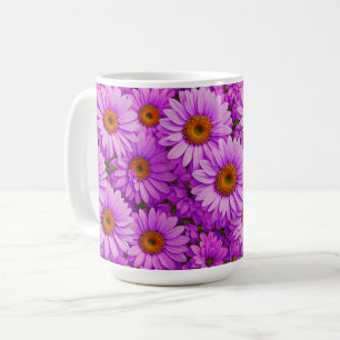 Mug Élégante marguerite florale magenta rose foncé