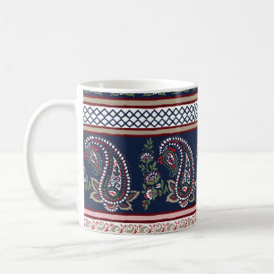 Mug Elégante Marine Paisley : Conception des frontière