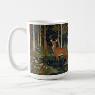 Mug Élégante nature arbres rustiques bois forêt cerfs