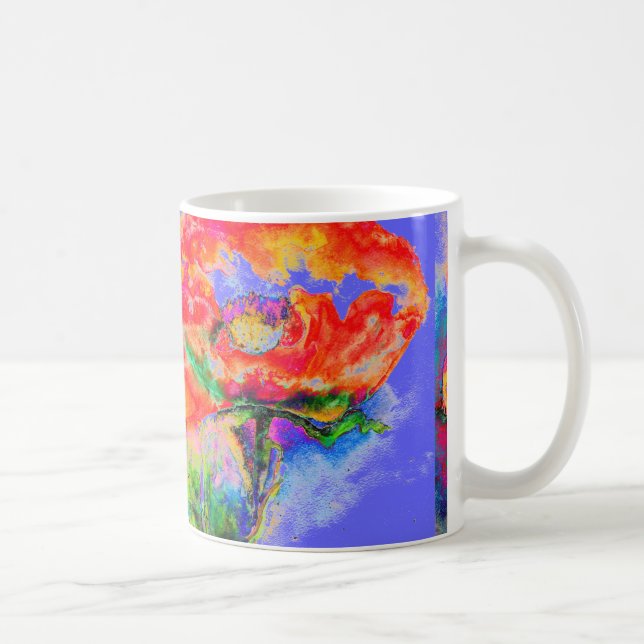 Mug Elégante peinture abstraite à l'aquarelle rouge (Droite)