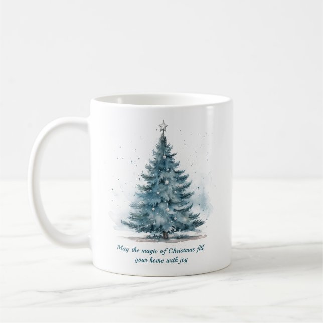 Mug Elégante région des merveilles d'hiver bleu et arg (Gauche)