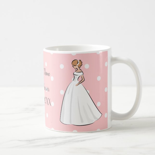 Mug Elégante robe de mariage heureux douche nuptiale (Droite)
