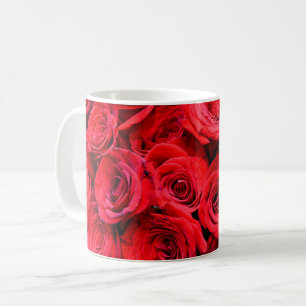 Mug Élégante rose rouge fleurs rouges rouge floral rou