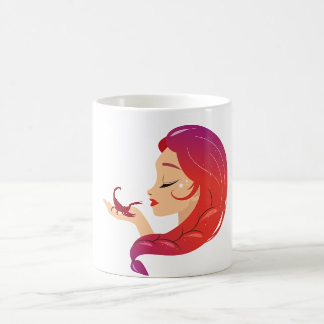 Mug Élégante rousse américaine femme avec papillon (Centre)