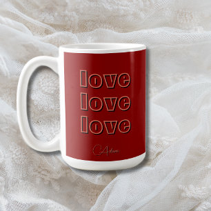 Mug Élégante Terracotta Clean 3 x Amour   Velvet rouge