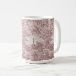 Mug Elégante toile rose de Jouy Scène de Pays Français