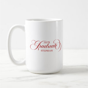 Mug Élégante typographie de script rouge