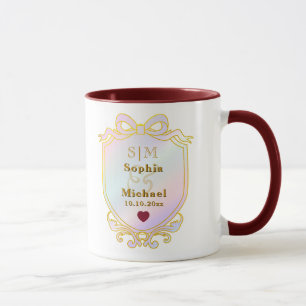 Mug Élégantes Initiales de Monogramme de Mariage Perso
